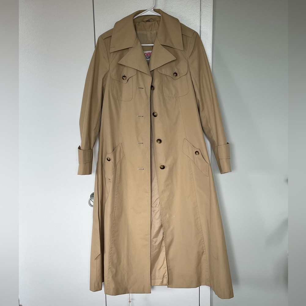 Vintage Casual Corner Single Breasted Belted Trench Coat Size 6